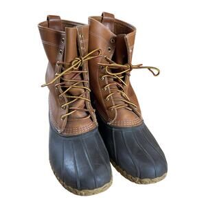 L.L.Bean Shoes Mens Size 9 Brown Bean Boot Leather Waterproof Lace-Up Casual